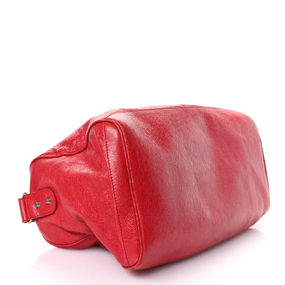 Balenciaga Agneau Classic Hardware Small Squash Duffel Bag Rouge Cardinal 4 of 12