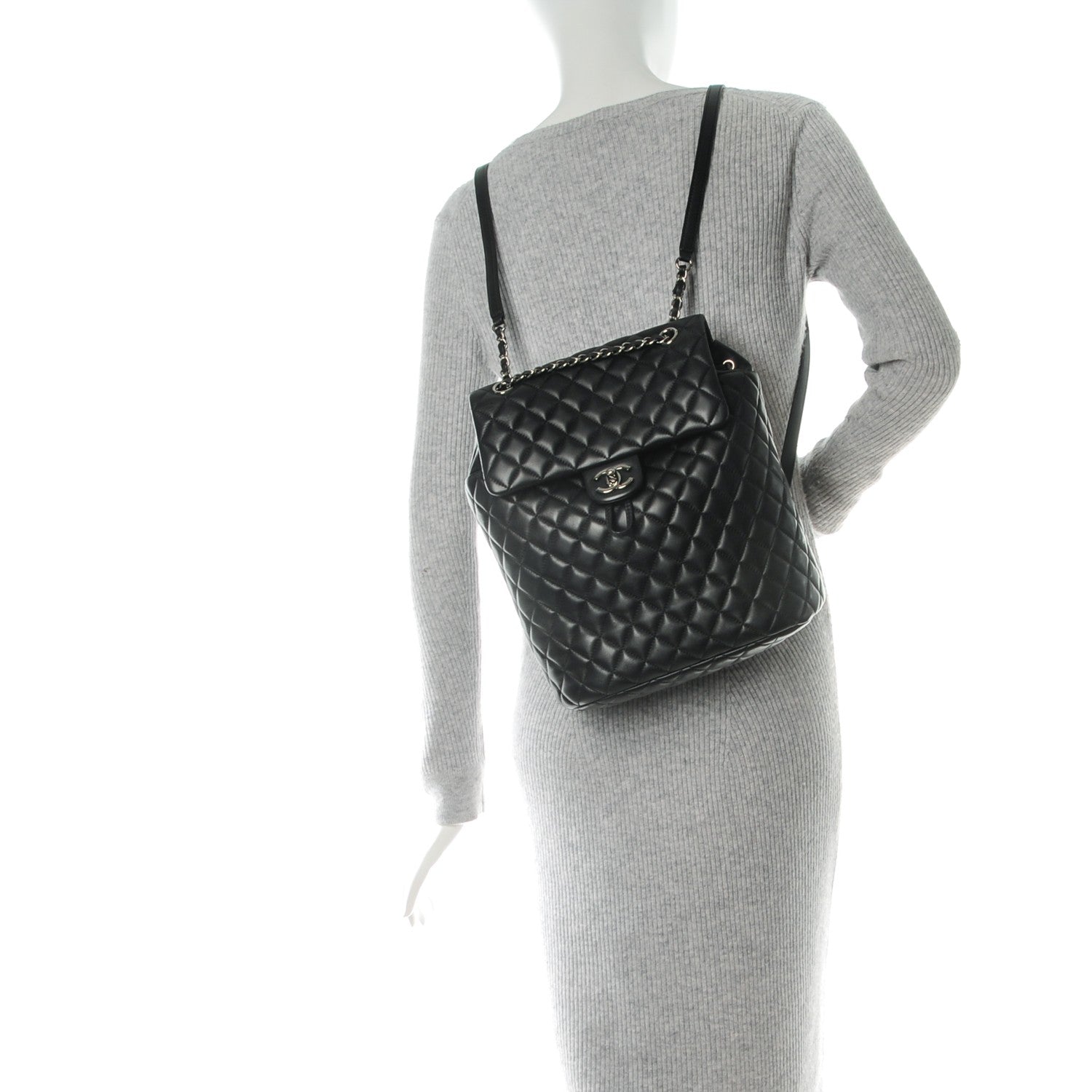 Chanel Lambskin Quilted Large Urban Spirit Backpack Black 2 of 8