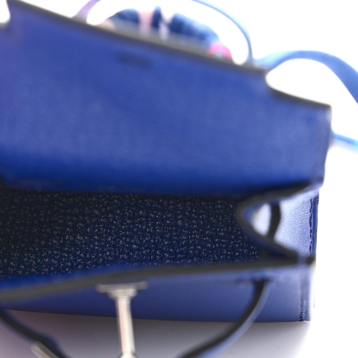 Hermes Tadelakt Mini Kelly Twilly Bag Charm Bleu Electrique 3 of 4