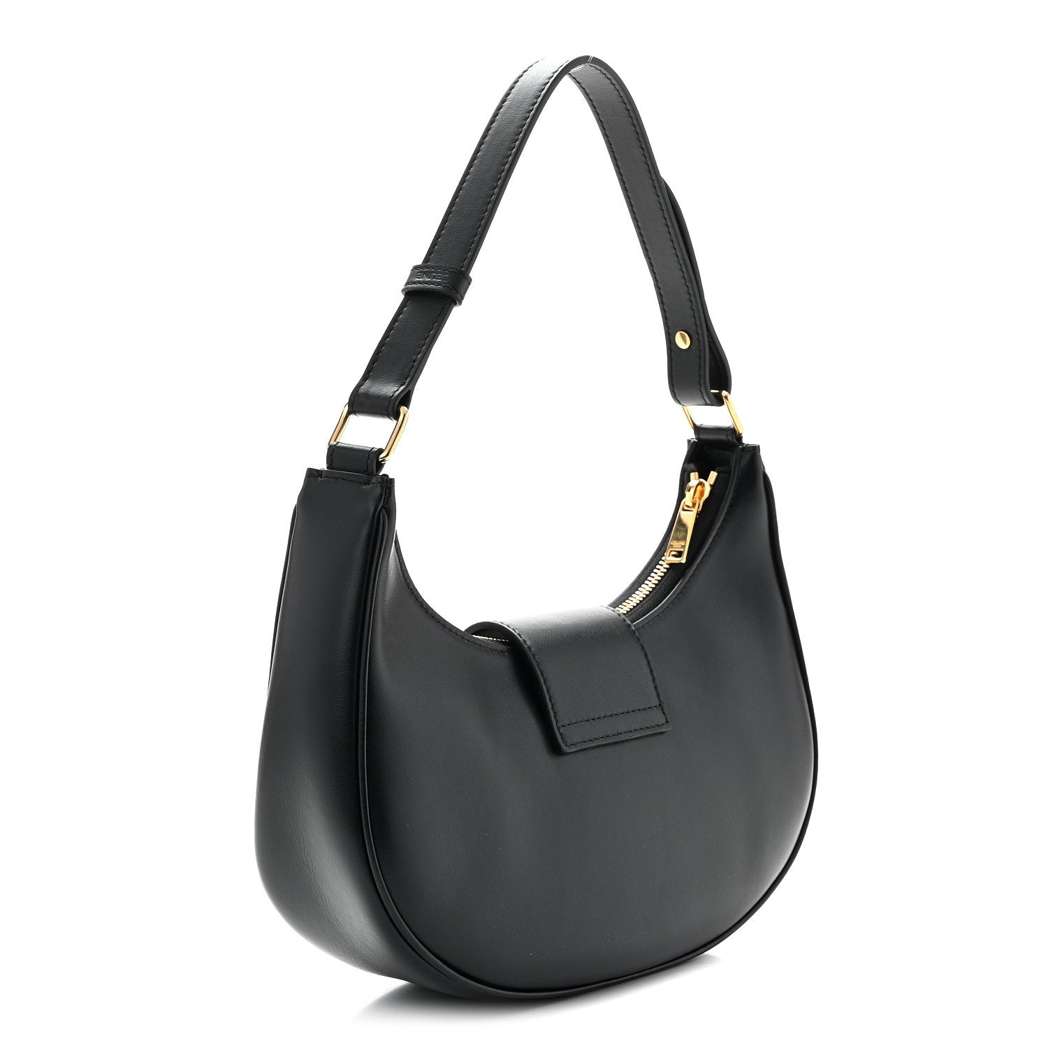Celine Smooth Calfskin Medium Strap Ava Triomphe Shoulder Bag Black 3 of 10