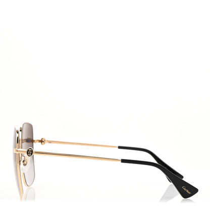 Cartier Metal Double C Squared Sunglasses CT0401S Gold 3 of 8