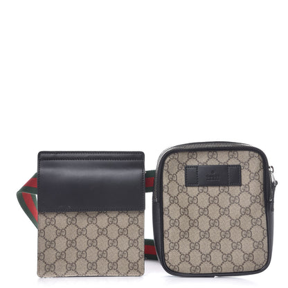 Gucci GG Supreme Monogram Web Belt Bag Black 1 of 10