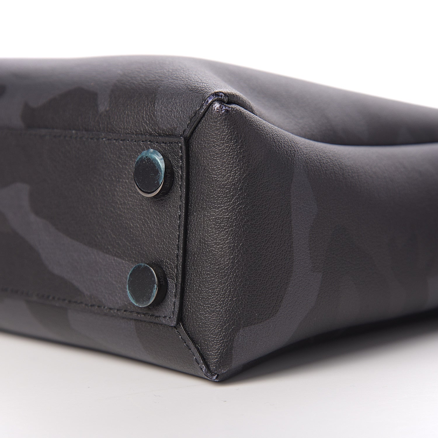 Saint Laurent Calfskin Camouflage Bold Briefcase Black Grey 8 of 8