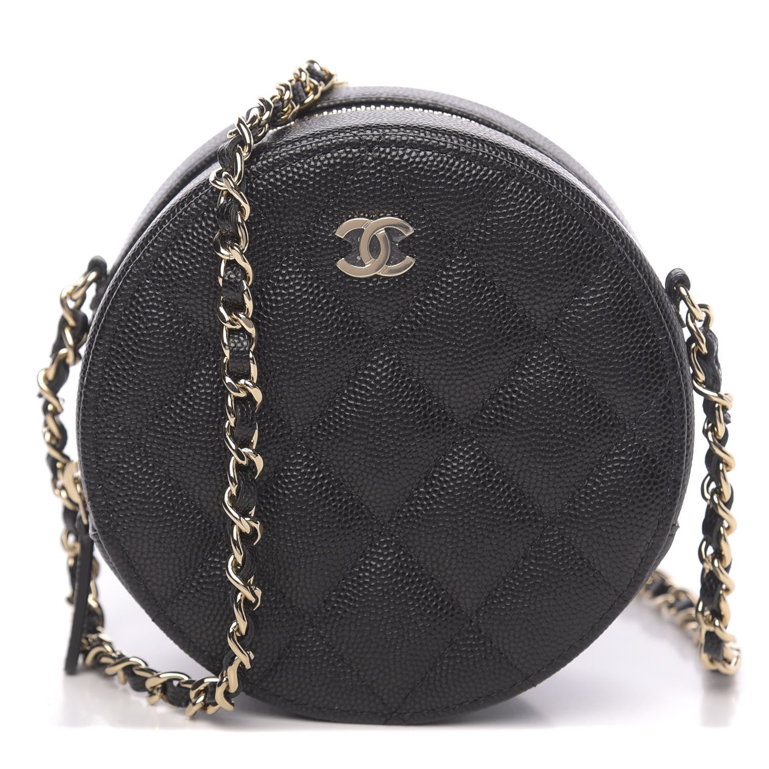 Chanel Caviar Quilted Round Clutch With Chain Black 1 of 11