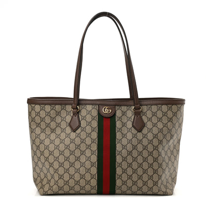 Gucci GG Supreme Monogram Medium Ophidia Shopping Tote Brown 1 of 9