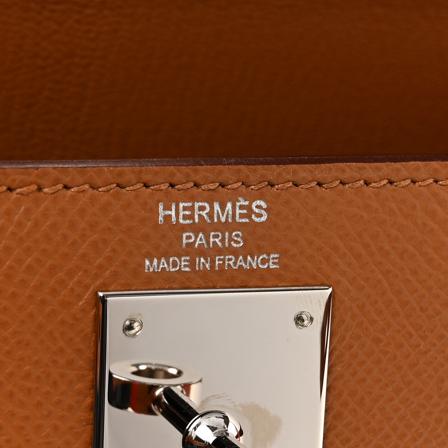 Hermes Epsom Chevre Mysore Sombrero Kellygraphie Lettre H Kelly Sellier 28 Capucine Gold Rouge H 6 of 11