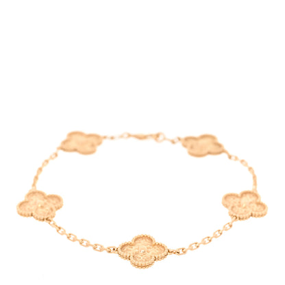Van Cleef & Arpels 18K Yellow Gold 5 Motifs Vintage Alhambra Bracelet 1 of 6