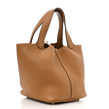 Hermes Taurillon Clemence Picotin Lock 22 MM Biscuit 3 of 11
