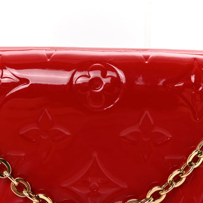Louis Vuitton Vernis Felicie Pochette Chain Wallet Cherry 8 of 10