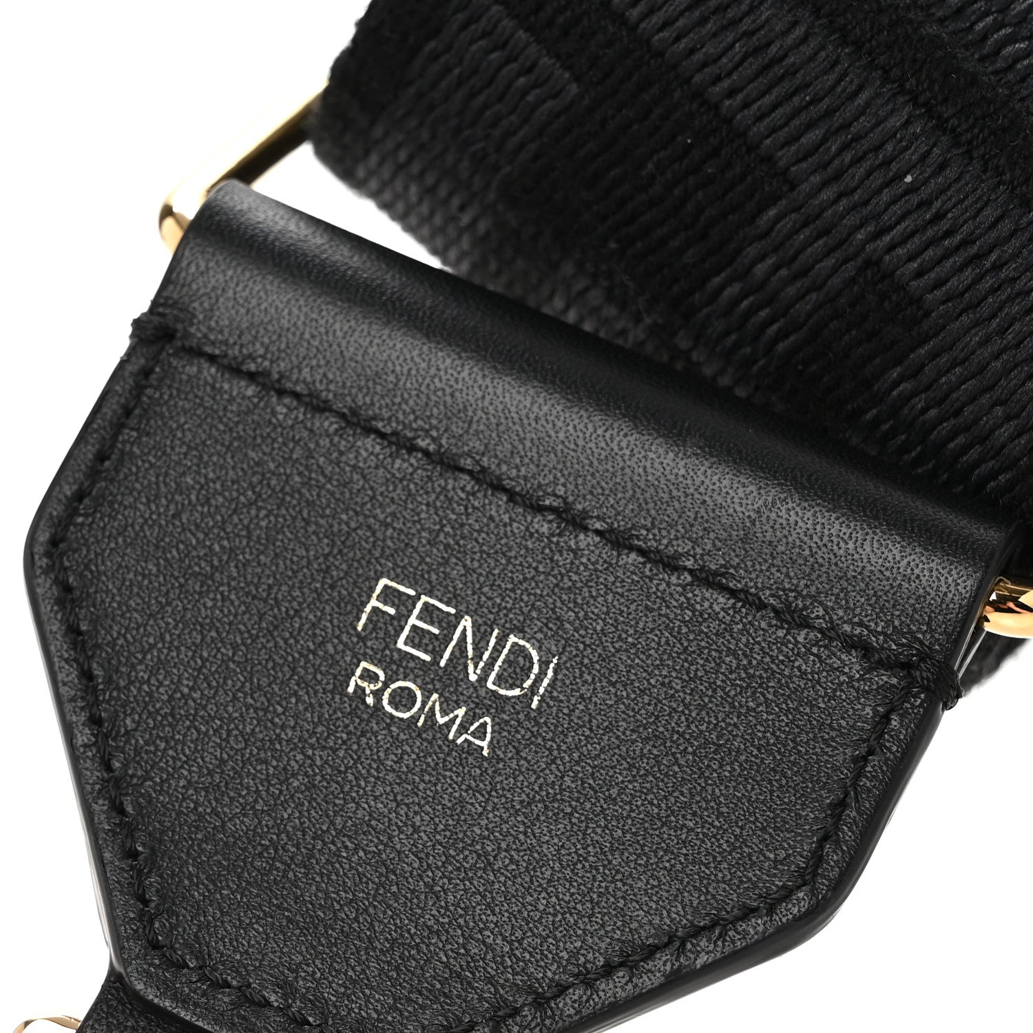 Fendi Ribbon Vitello Seta FF 1974 Adjustable Strap You Black 4 of 6