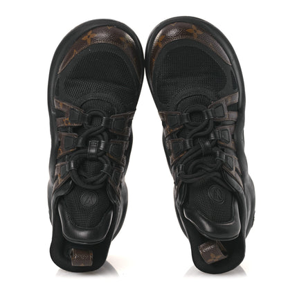 Louis Vuitton Calfskin Patent Monogram LV Archlight Sneakers 39.5 Black 6 of 12