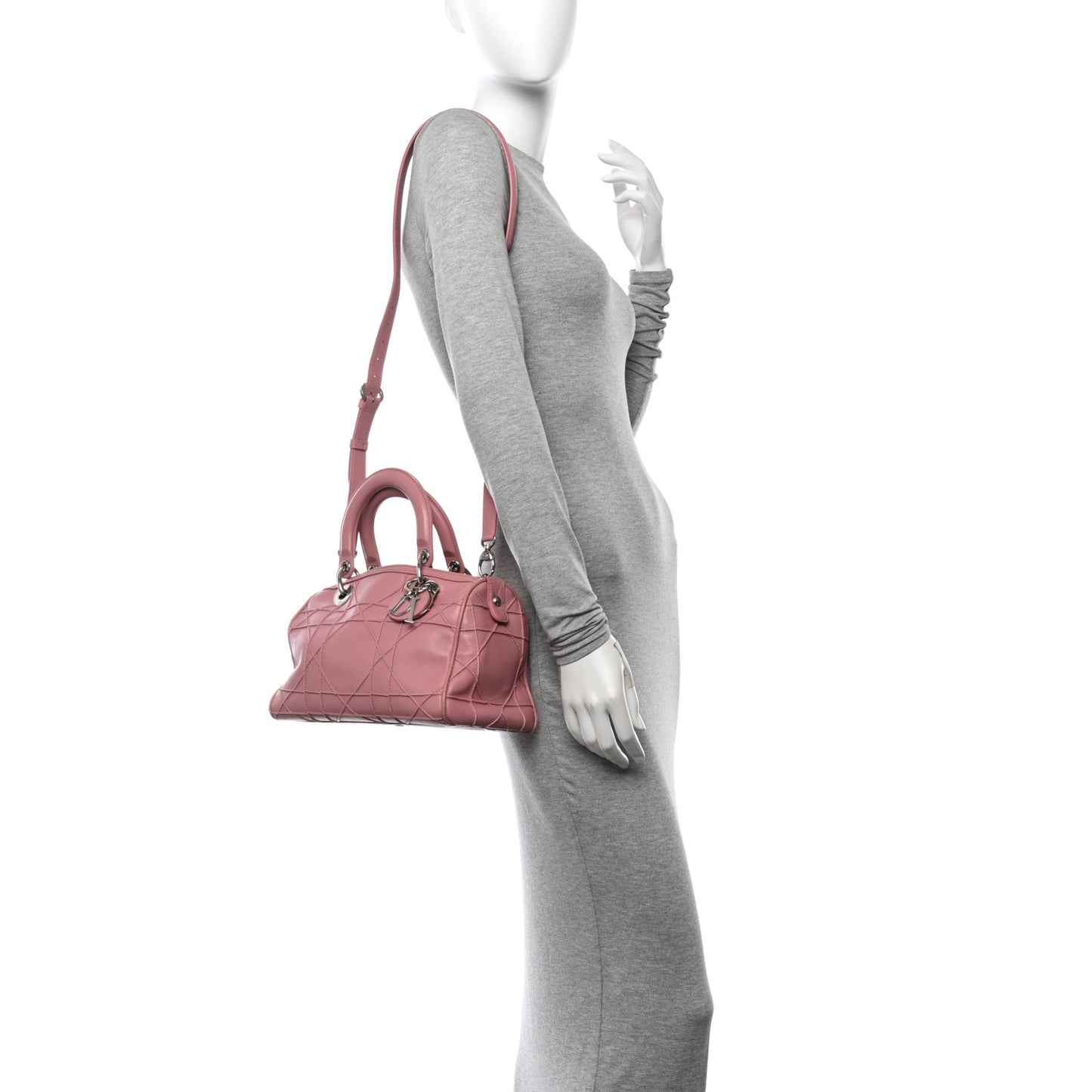 Lambskin Cannage Granville Polochon Light Pink