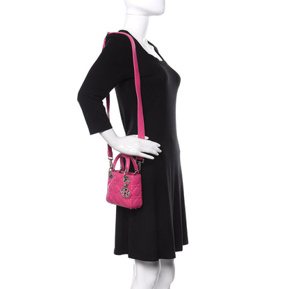 Christian Dior Lambskin Cannage Nano Lady Dior Fuchsia 2 of 10