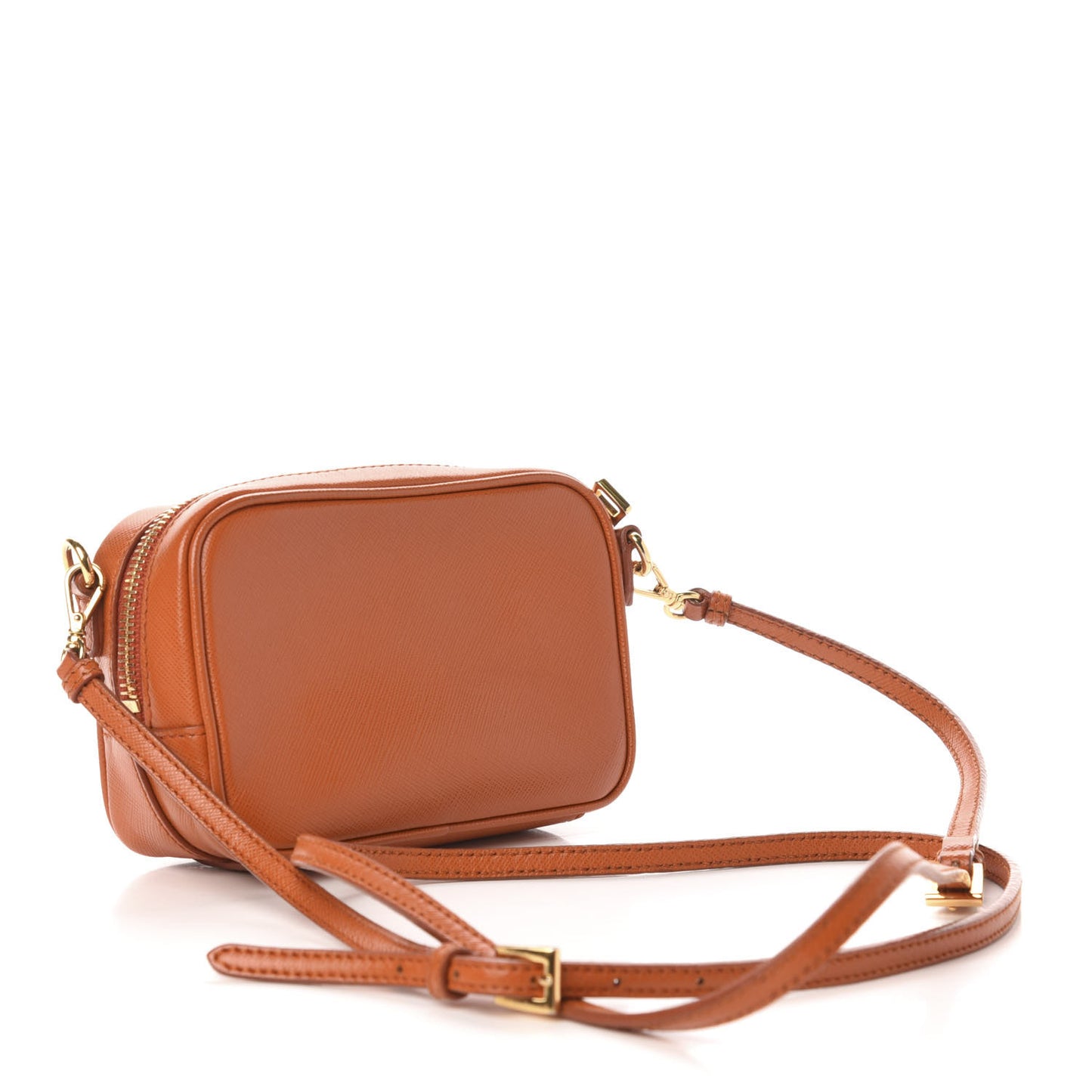 Saffiano Mini Camera Crossbody Bag Papaya