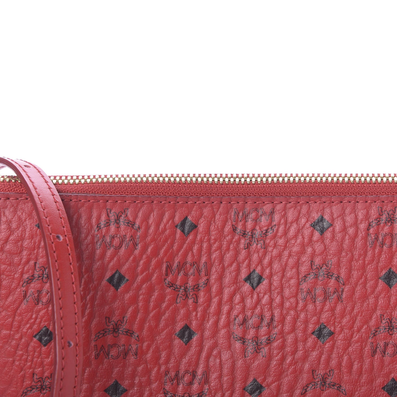 MCM Visetos Medium Crossbody Pouch Ruby Red 9 of 10