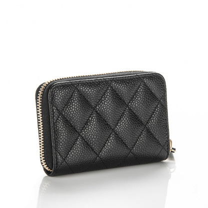 Chanel Caviar Quilted Zip Coin Purse Black 3 of 14