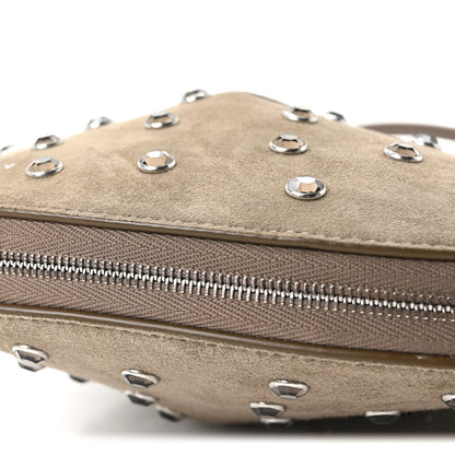 Alaia Suede Crystal Embellished Le Coeur Bag Gris Taupe 9 of 9