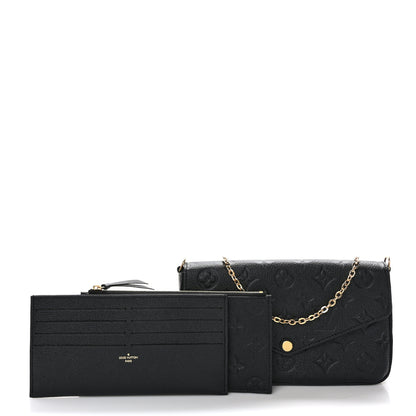 Louis Vuitton Empreinte Pochette Felicie Chain Wallet Black 3 of 11