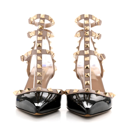 Valentino Garavani Patent Nappa Rockstud Ankle Strap 65mm Pumps 36 Black Poudre 3 of 10