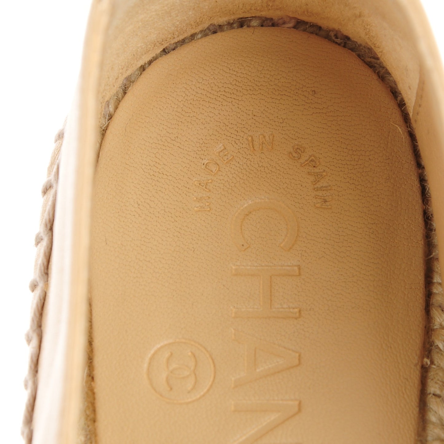 Lambskin CC Espadrilles 35 Beige Black