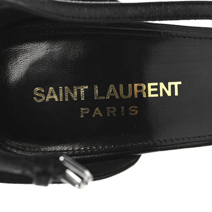 Saint Laurent Calfskin Opyum 110 Sandals 38.5 Black Silver 8 of 8
