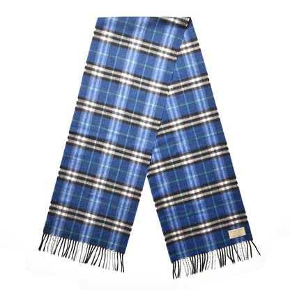 Burberry Cashmere Check Scarf Bright Navy 3 of 6