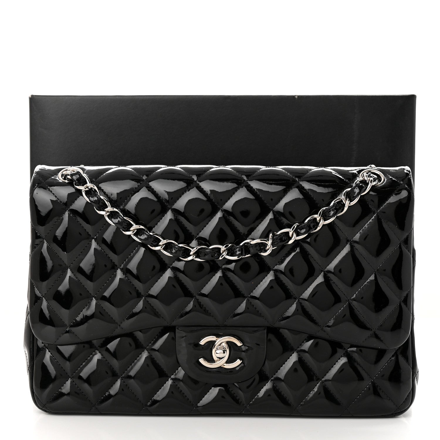 Chanel Patent Quilted Jumbo Single Flap Black 12 of 12