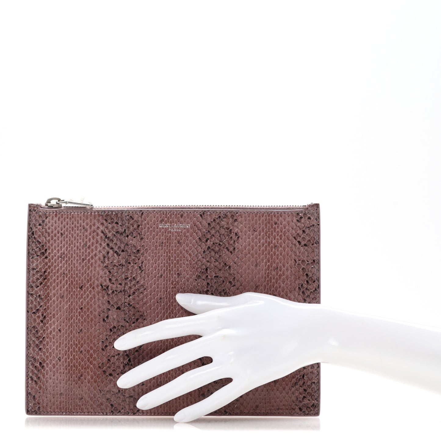 Snakeskin Zip Pouch Purple Multicolor