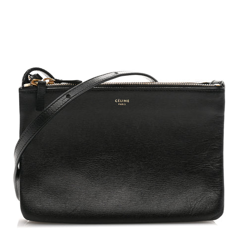 Liege Calfskin Small Trio Crossbody Bag Black