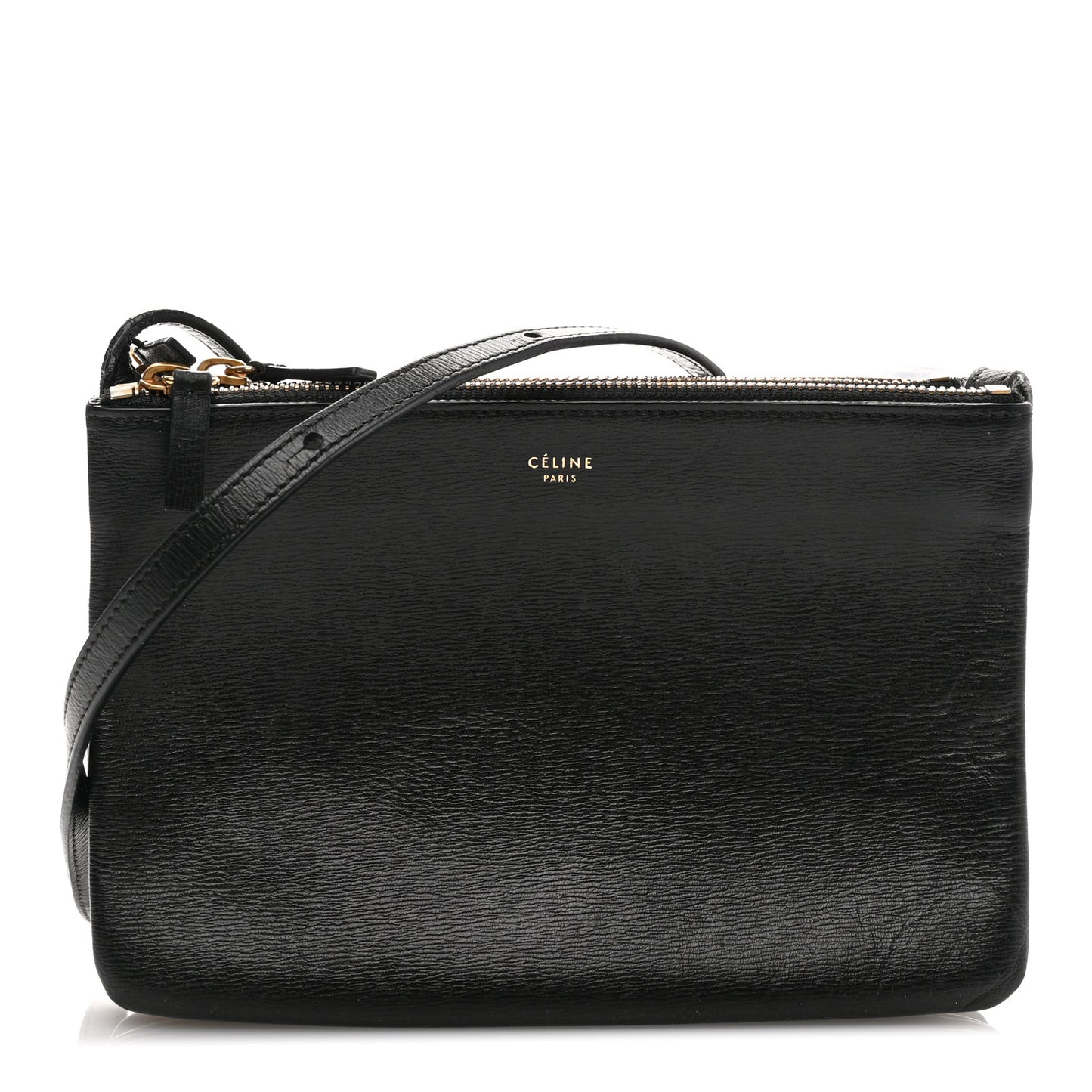 Liege Calfskin Small Trio Crossbody Bag Black