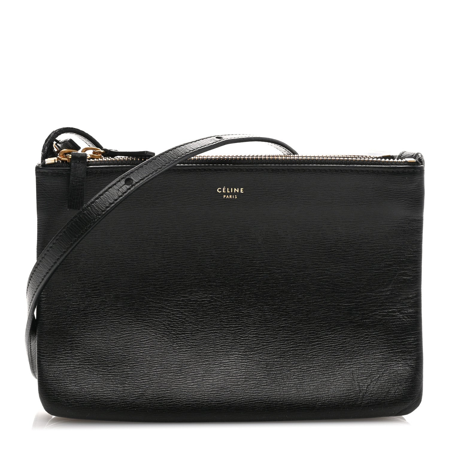 Celine Liege Calfskin Small Trio Crossbody Bag Black 1 of 13