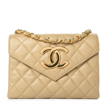 Chanel Lambskin Quilted Envelope Flap Beige 1 of 10