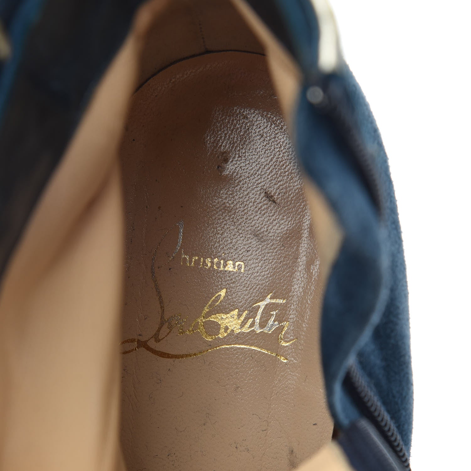 Christian Louboutin Suede Trottinette 140 Ankle Boots 39.5 Blue 8 of 9