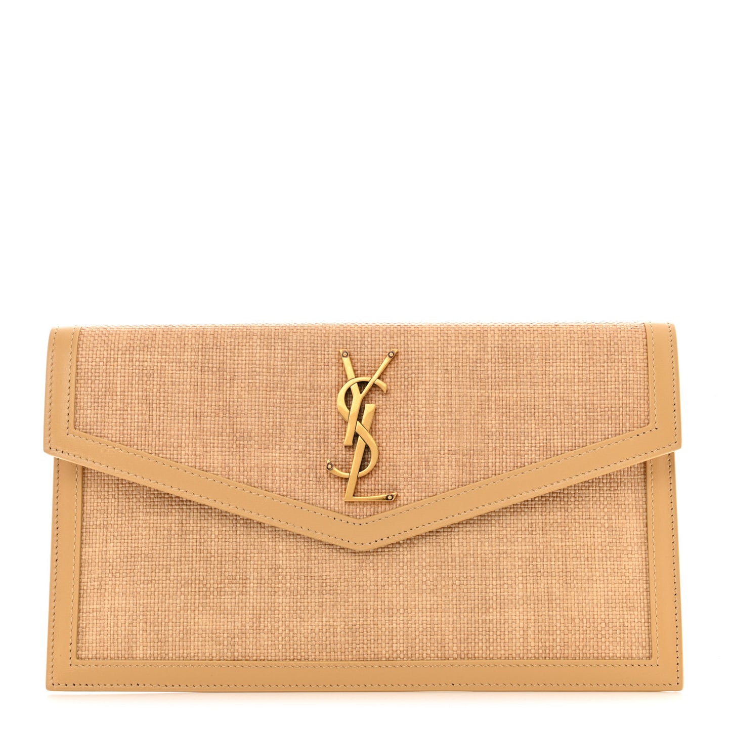 Micro Raffia Uptown Pouch Natural Hay Blush