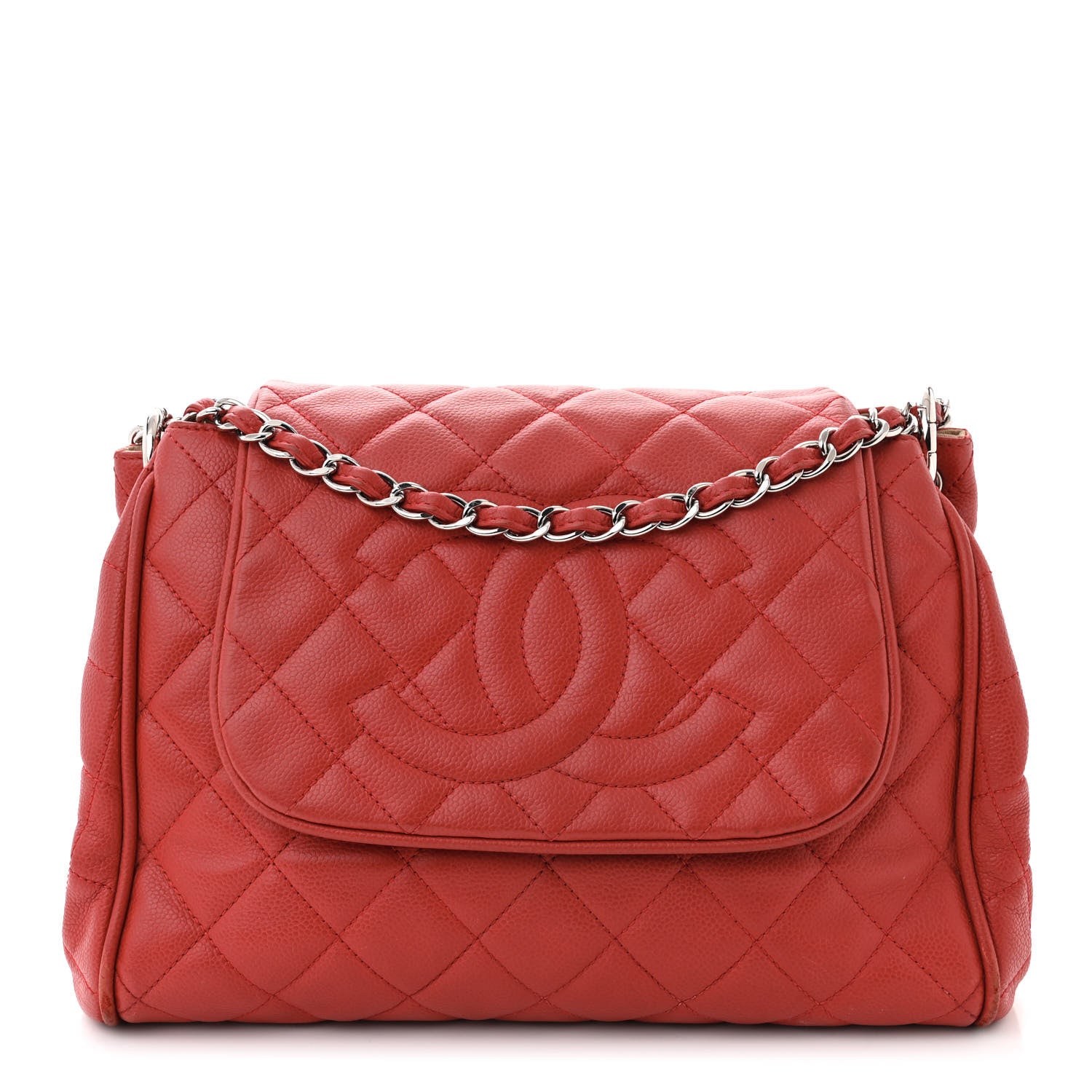 Chanel Caviar Quilted Timeless Accordion Flap Red 1 of 15