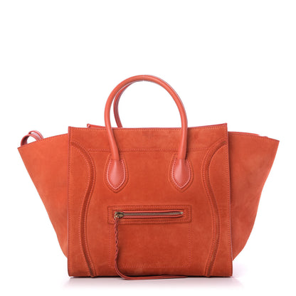 Celine Nubuck Medium Phantom Luggage Bright Orange 1 of 14