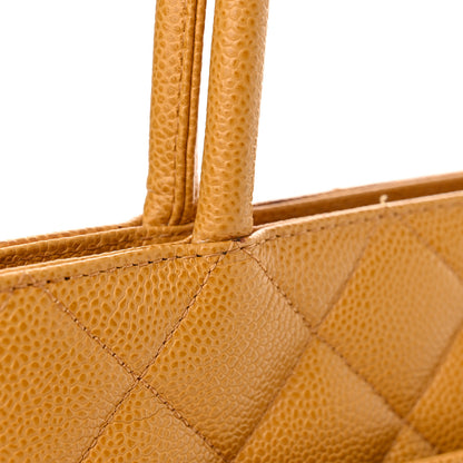 Chanel Caviar Quilted Medallion Tote Yellow 13 of 14