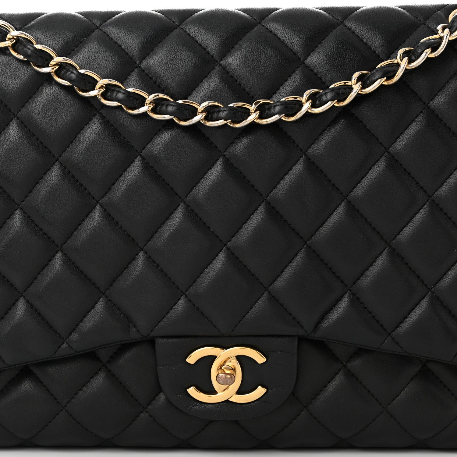 Chanel Lambskin Quilted Maxi Double Flap Black 8 of 10