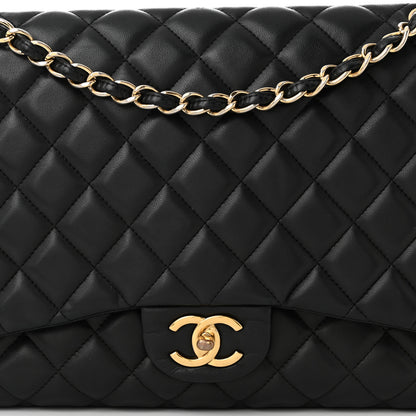 Chanel Lambskin Quilted Maxi Double Flap Black 8 of 10