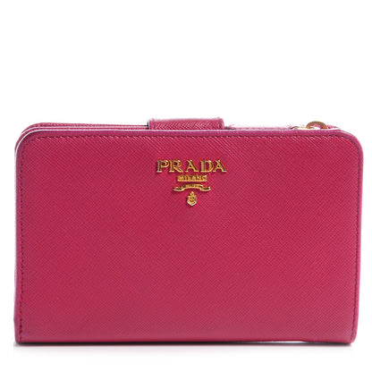 Prada Saffiano Metal Wallet Ibisco 1 of 10