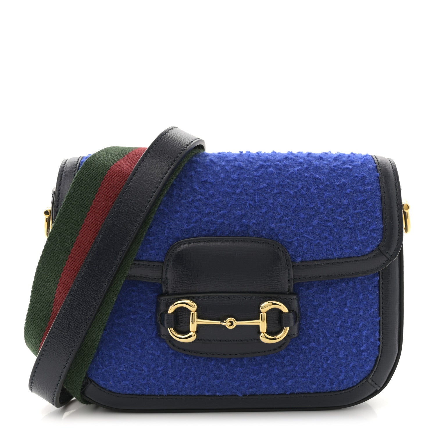 Gucci Casy Wool Azalea Calfskin Mini Horsebit 1955 Shoulder Bag Blue China 1 of 10