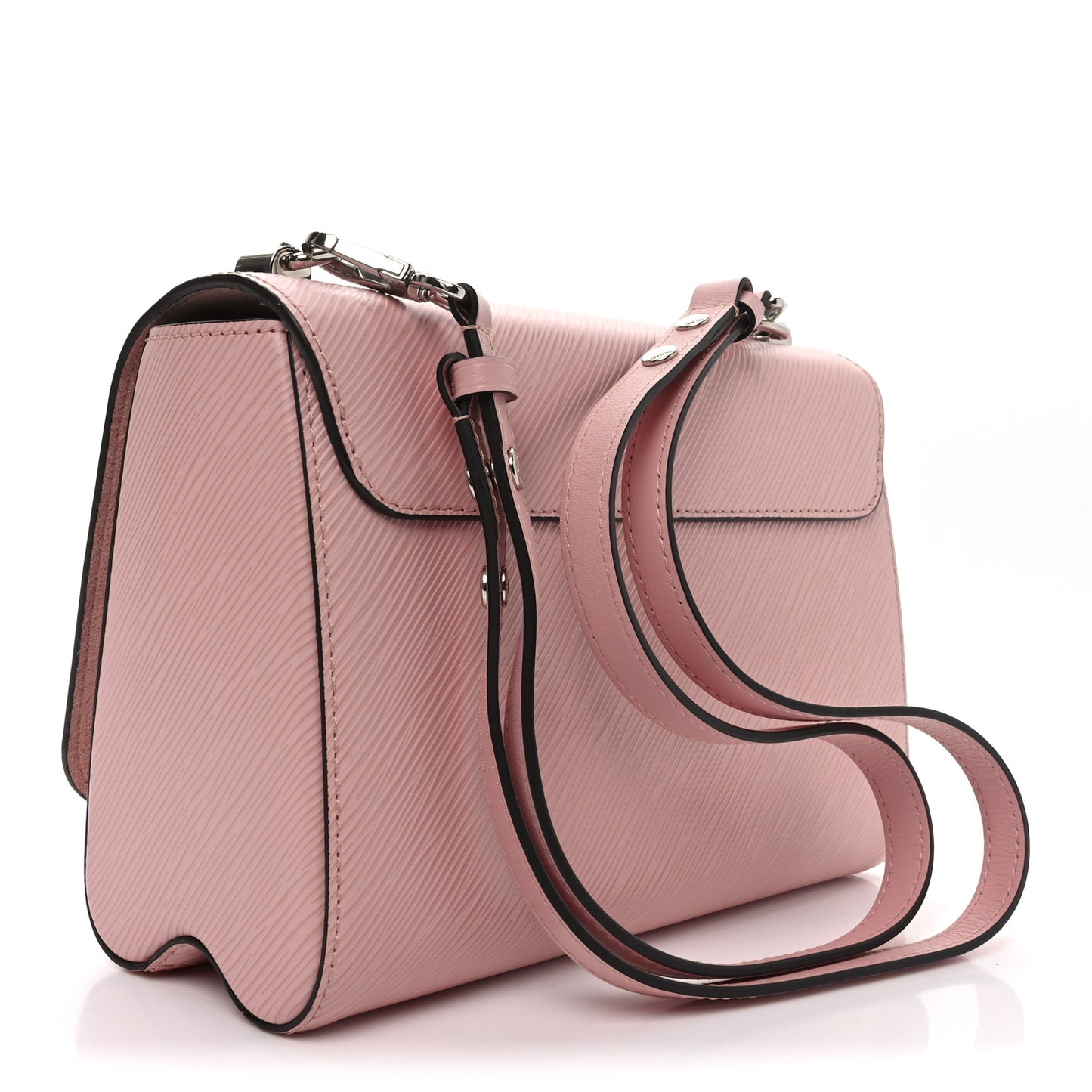 Epi Whipstitch Heart Twist Shoulder Bag MM Rose Ballerine