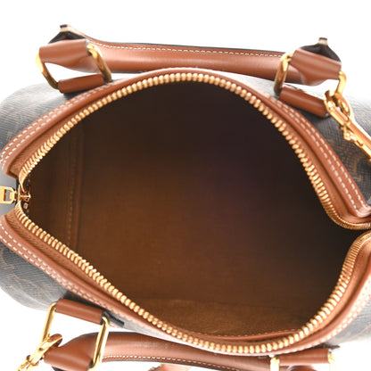 Celine Triomphe Canvas Calfskin Small Boston Bag Tan 5 of 9