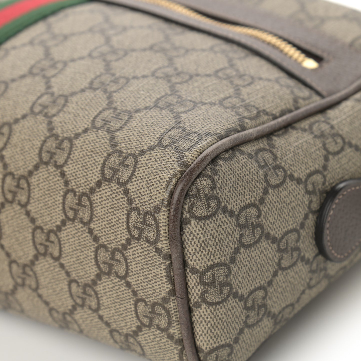 GG Supreme Monogram Web Small Ophidia Shoulder Bag Brown