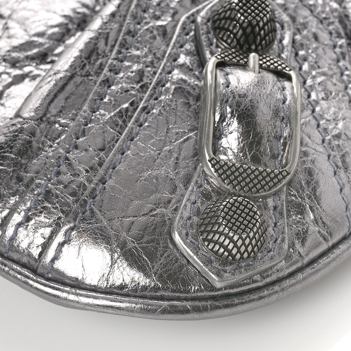 Metallic Agneau Arena Mini Le Cagole Multi Pouch Silver