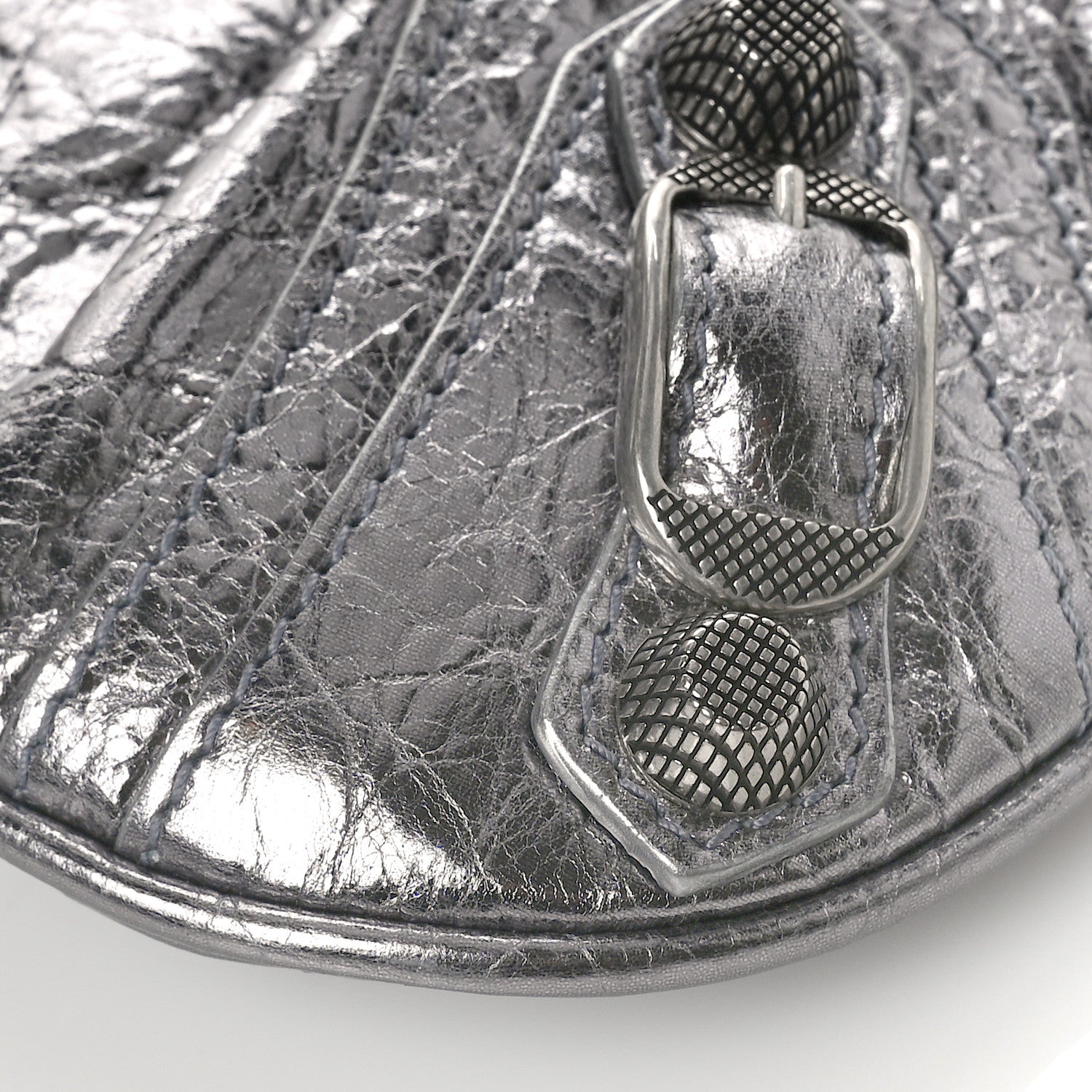 Balenciaga Metallic Agneau Arena Mini Le Cagole Multi Pouch Silver 8 of 8