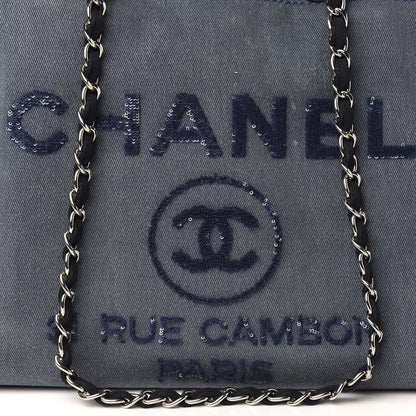 Chanel Canvas Sequin Large Deauville Tote Navy 9 of 9