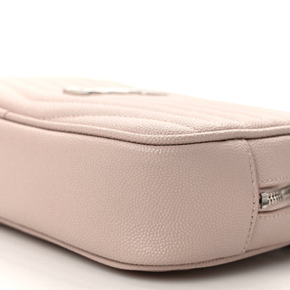 Saint Laurent Grain De Poudre Matelasse Monogram Mini Lou Camera Bag Cement Pink 9 of 10