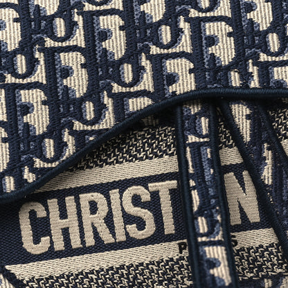 Christian Dior Oblique Embroidered Saddle Bag Blue 8 of 11