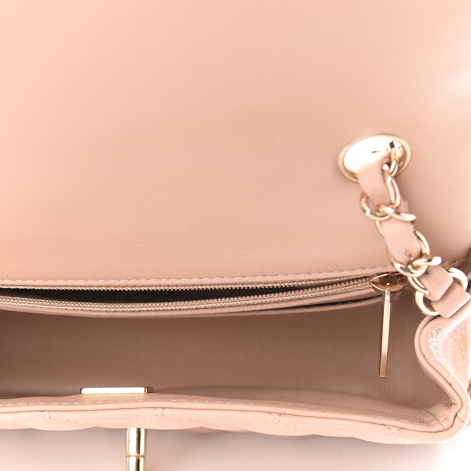 Chanel Lambskin Quilted Mini Rectangular Flap Beige 4 of 8